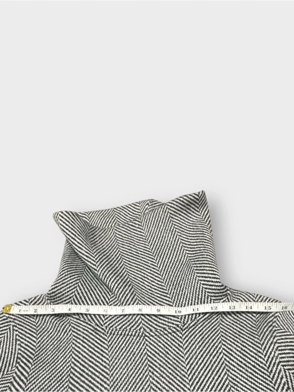 J.Crew Herringbone Funnel Neck Fleece Pullover Gray Black Women’s Small Cozy